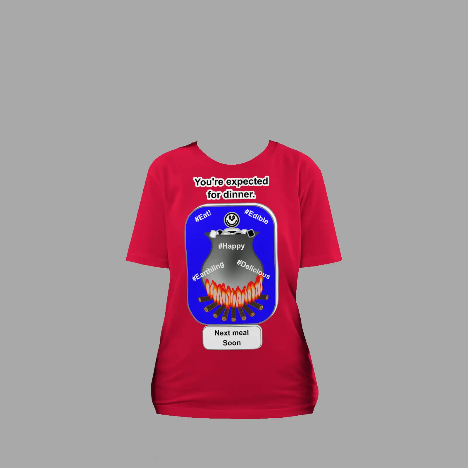 Unisex Organic Cotton T-Shirt Cauldron Angel Red - Image 3