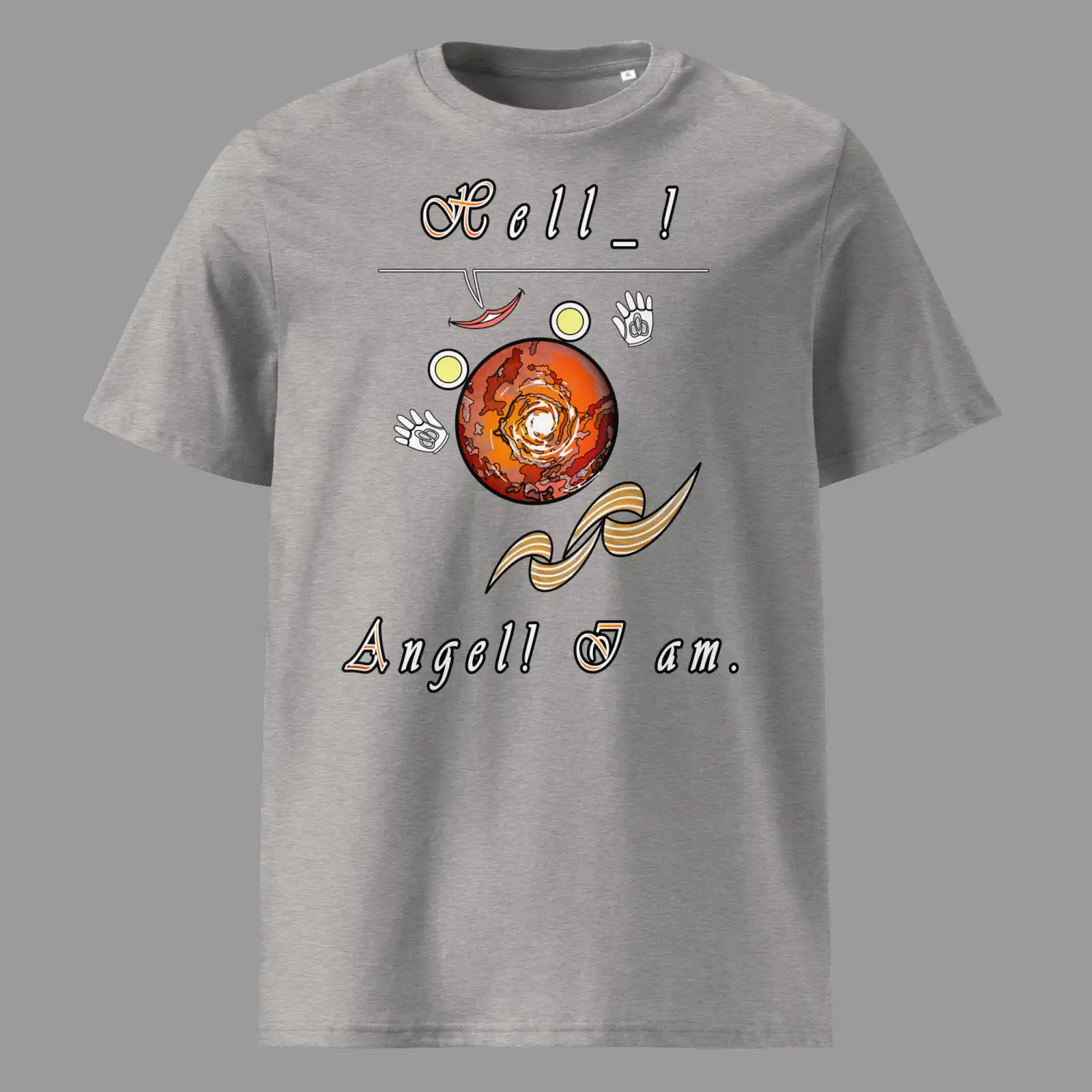 Unisex Organic Cotton T-Shirt Hello Angel Heather Grey
