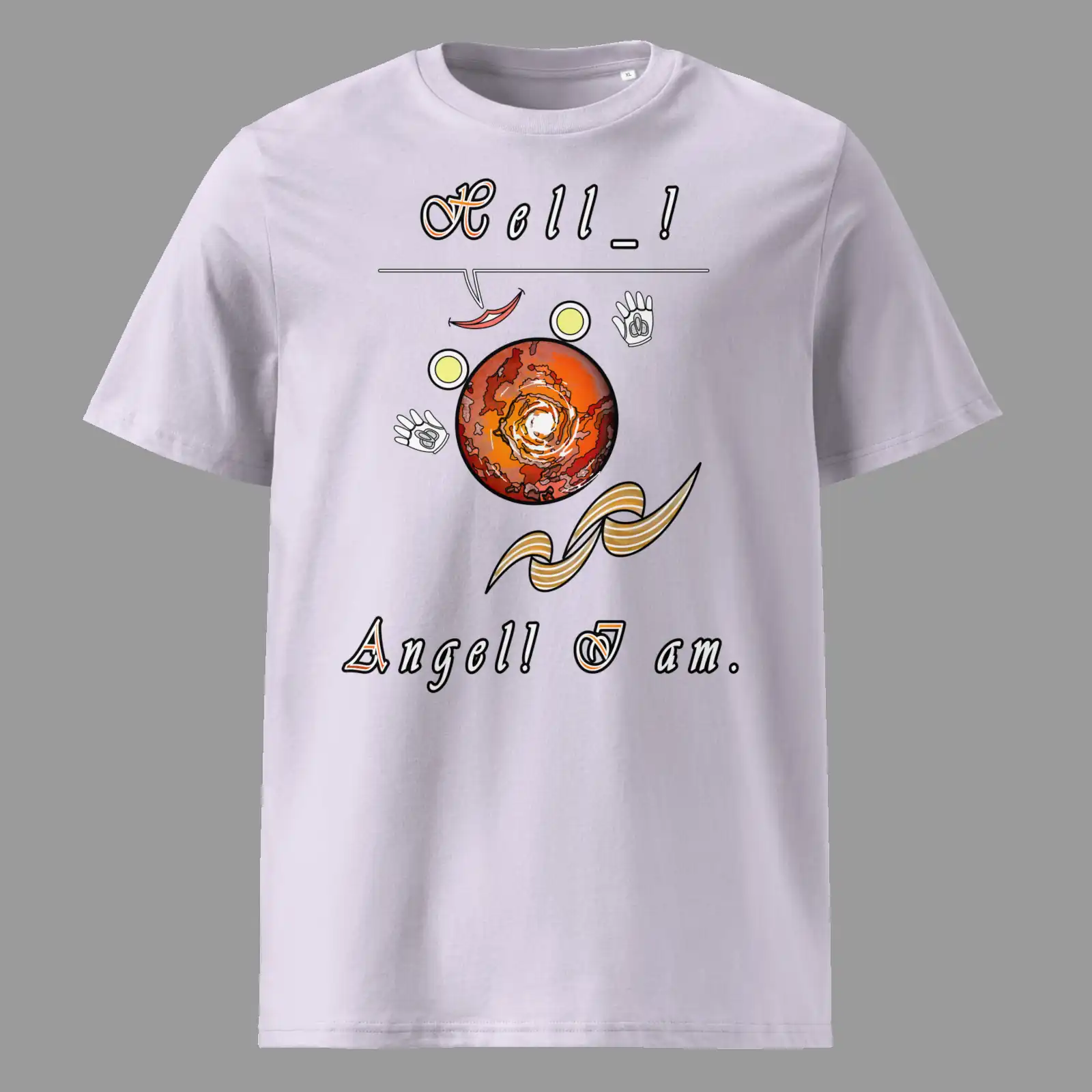 Unisex Organic Cotton T-Shirt Hello Angel Lavender