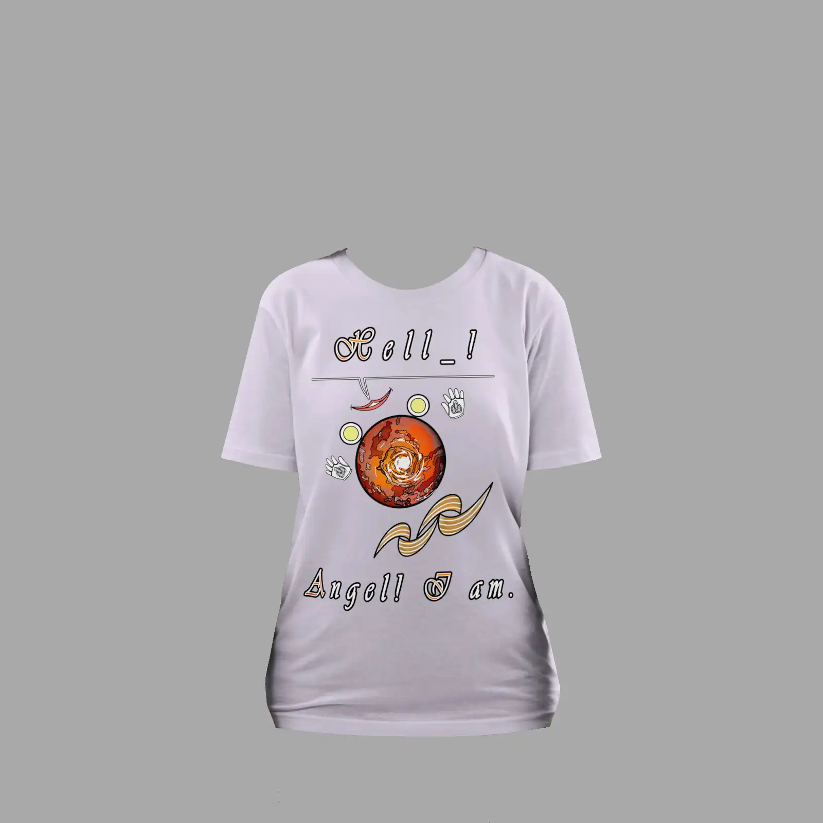 Unisex Organic Cotton T-Shirt Hello Angel Lavender - Image 3