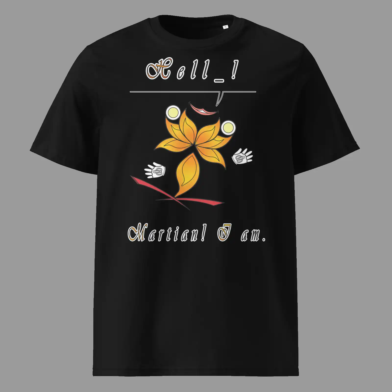 Unisex Organic Cotton T-Shirt Hello Martian Black