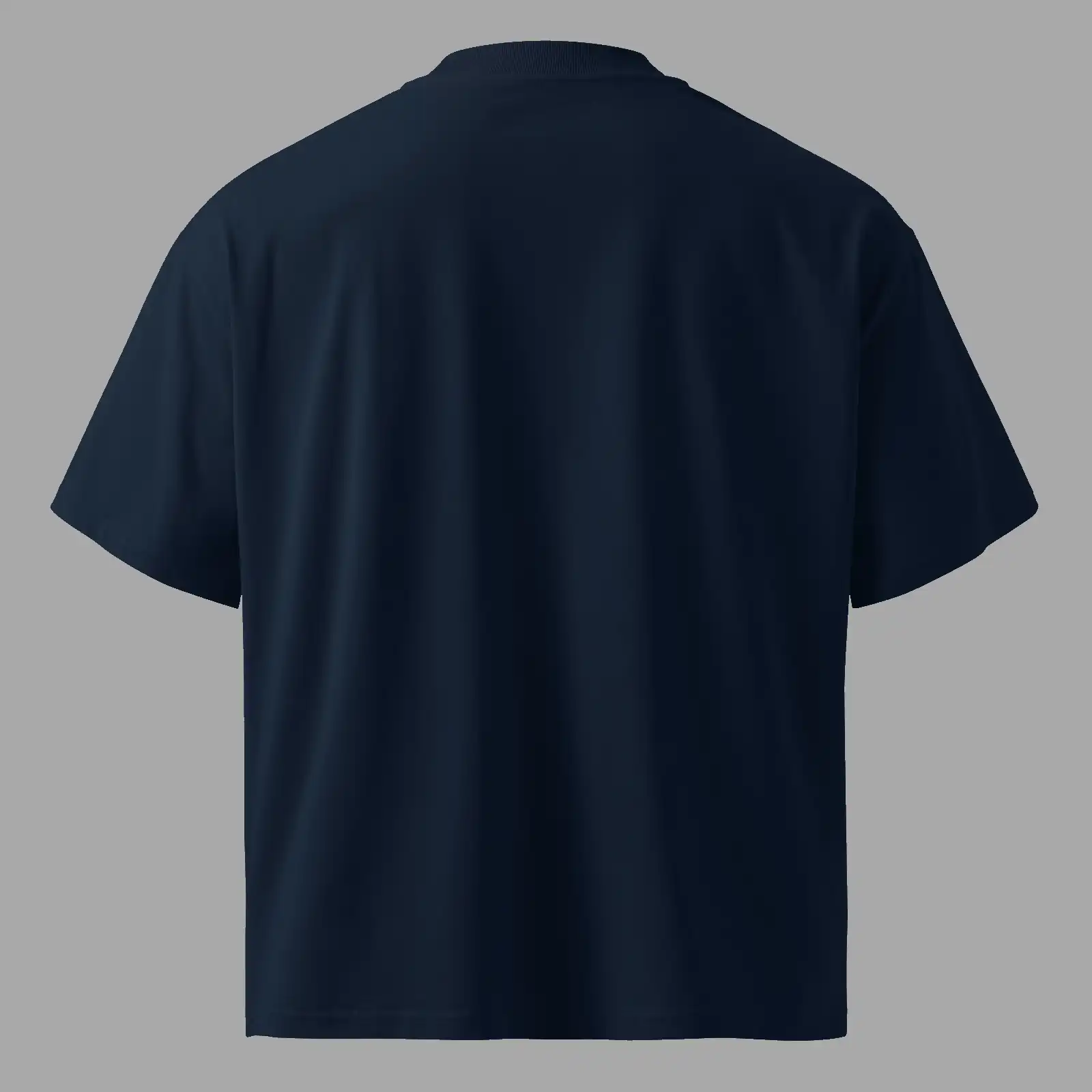 Unisex Organic Oversized High Neck T-Shirt Self-cannibalism Dietetics French Navy - Image 2