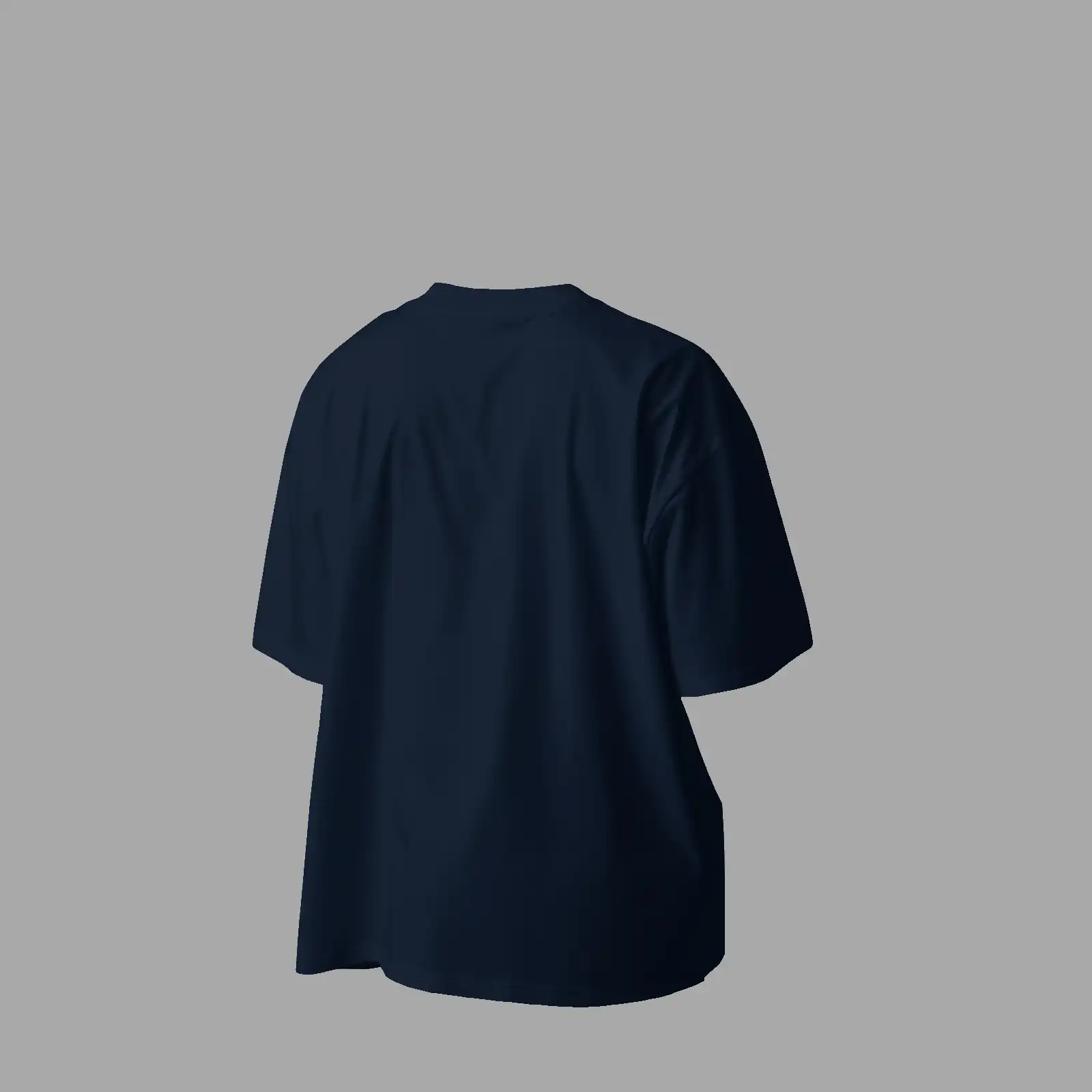 Unisex Organic Oversized High Neck T-Shirt Self-cannibalism Dietetics French Navy - Image 4