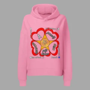 Womens Organic Hoodie Romantic Self-cannibalism Bubble Pink