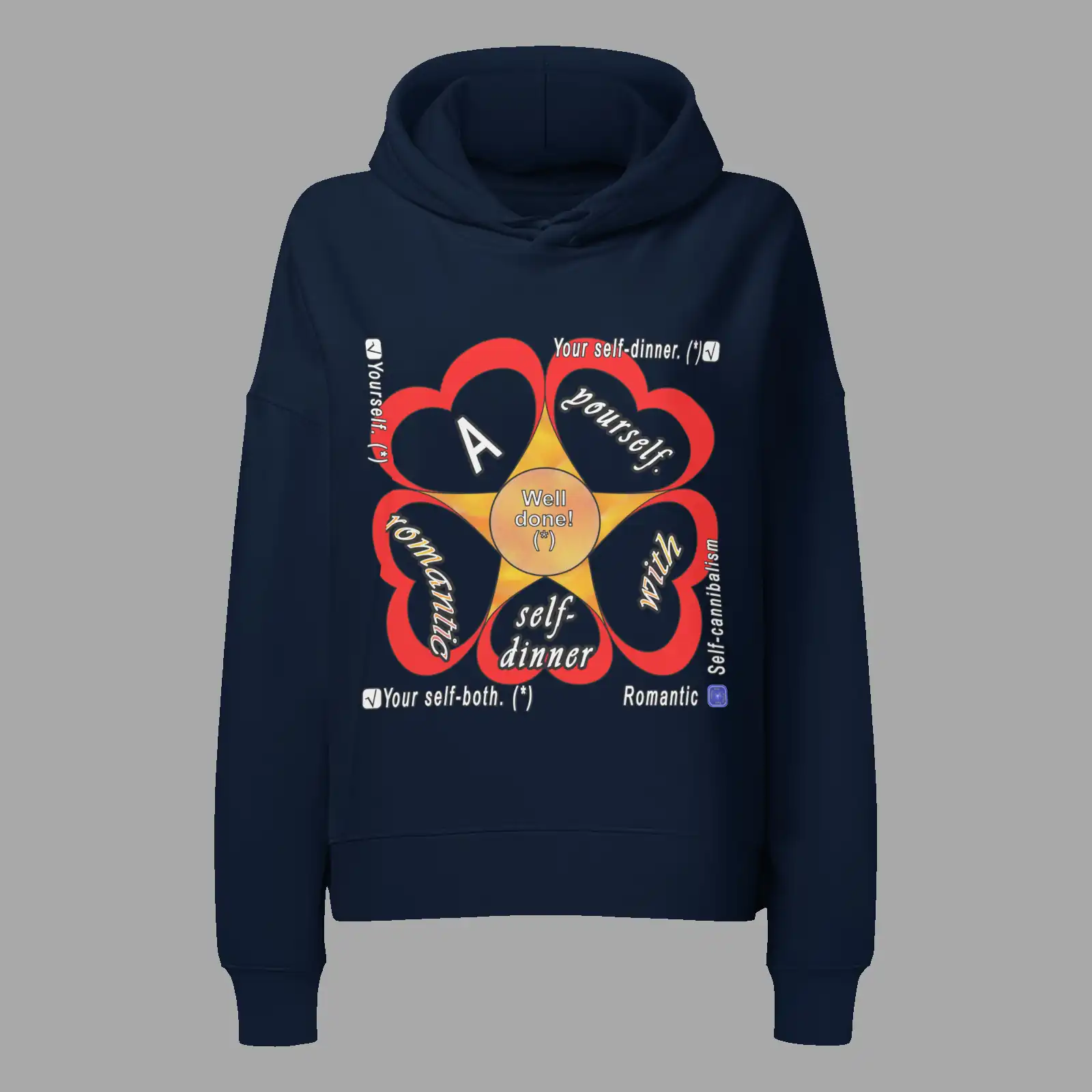 Womens Organic Hoodie Romantic Self-cannibalism French Navy
