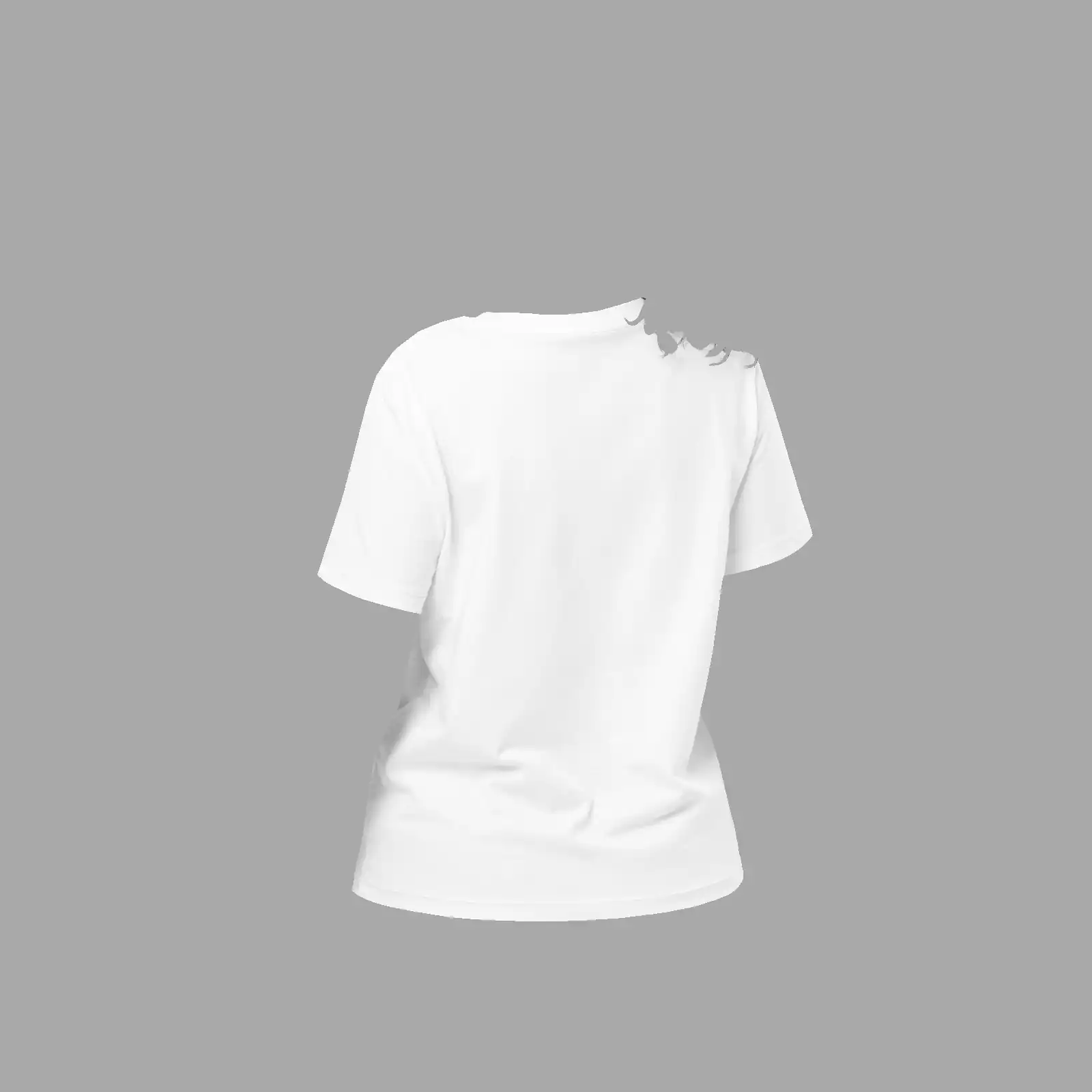 Womens Organic Ribbed Neck T-Shirt Anthropophagous Dilemma White - Image 4