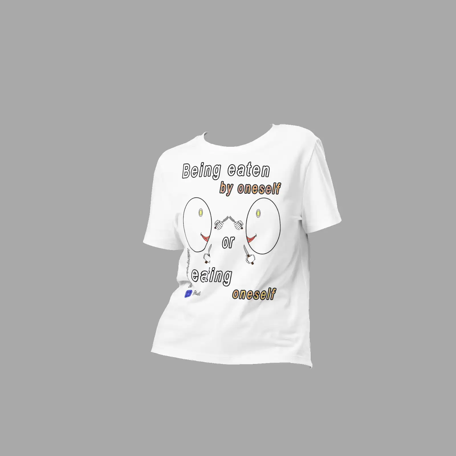 Womens Organic Ribbed Neck T-Shirt Anthropophagous Dilemma White - Image 3